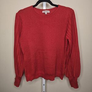 Nanette Nanette Lepore Women's L Sparkling Red Long Sleeve Top Holiday F…